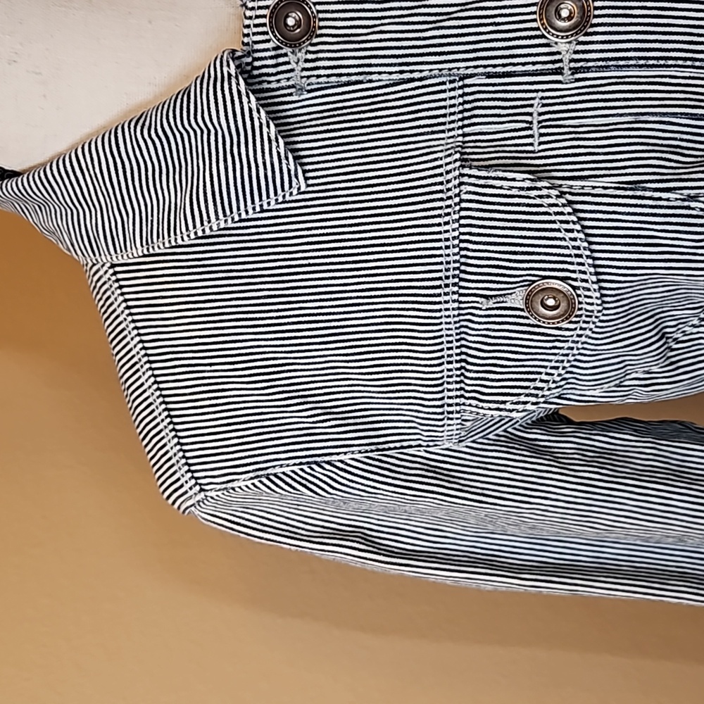 Baccini Jacket Button Down S Stripes Small Black … - image 5